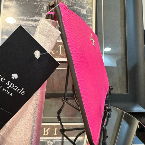 Kate Spade Lucy Medium L-Zip Wristlet Wild Pink - Picture 9 of 11